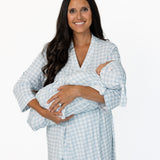 Swaddle + Hat Set | Oxford Gingham