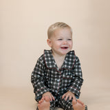 Alex Button Up Pajama Set | Evergreen Plaid
