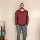 Men's 2 Piece Pajama Straight Leg Set | Evergreen Plaid